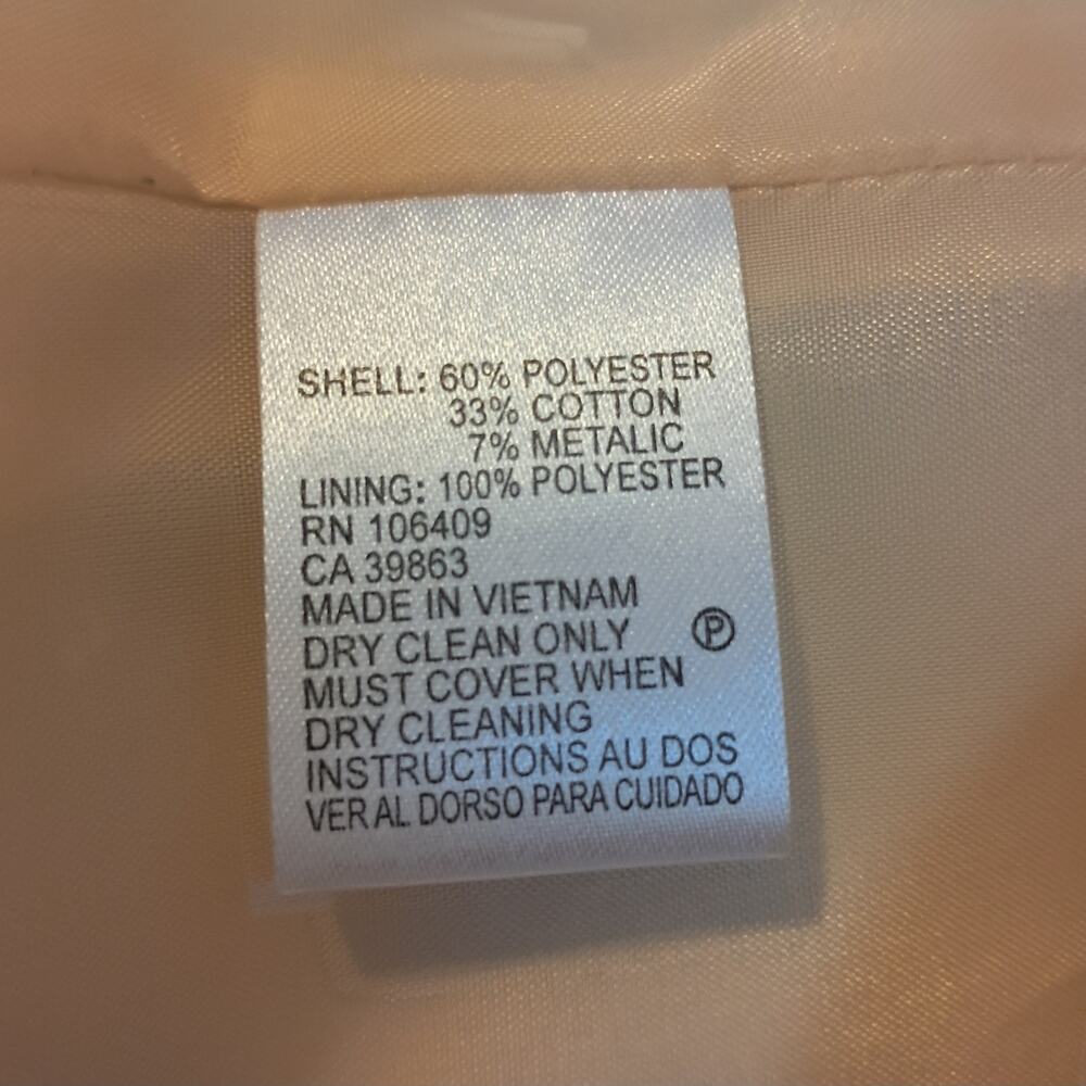 Tahari Arthur S Levine Luxe Elegant Cream Skirt Suit Set Gold Trim - Picture 10 of 10